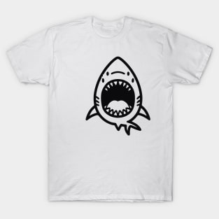 Stick Figure of a Shark in Black Ink T-Shirt